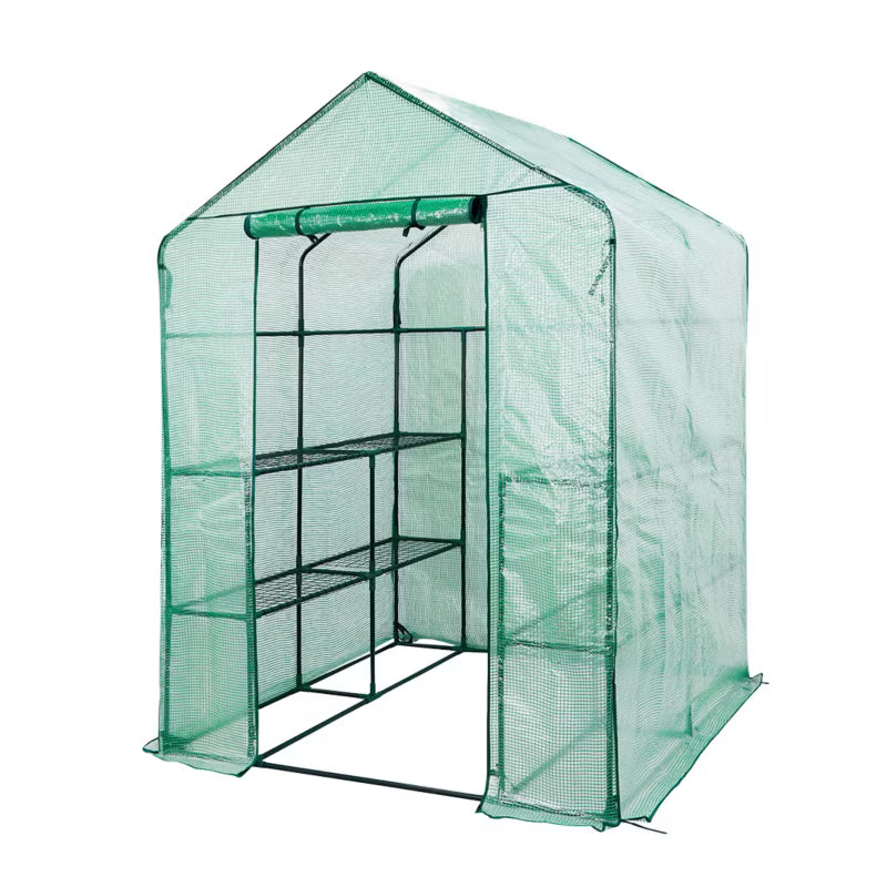 Drivhus 143x143x195 cm med Folie og Metalramme