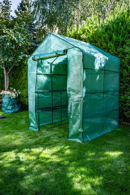 Drivhus 143x143x195 cm med Folie og Metalramme