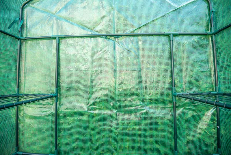 Drivhus 143x143x195 cm med Folie og Metalramme