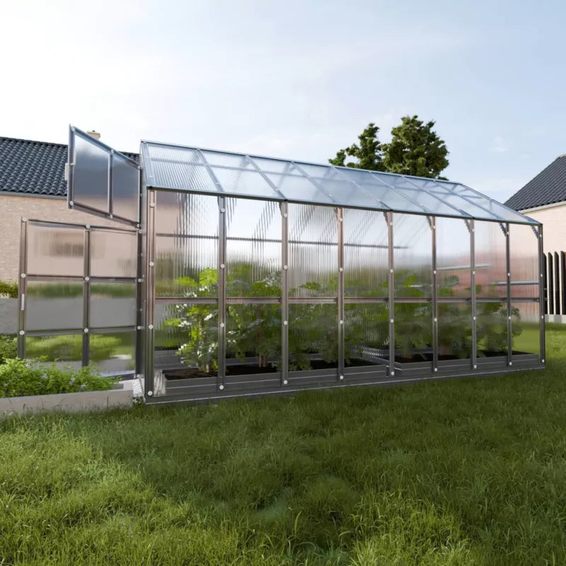 Drivhus 2,35x4,12 m Polycarbonat 6 mm 9,68 m²