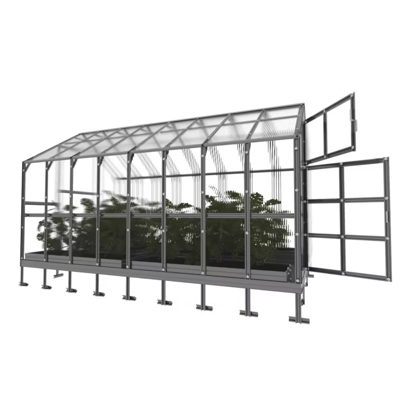 Drivhus 2,35x4,12 m Polycarbonat 6 mm 9,68 m²