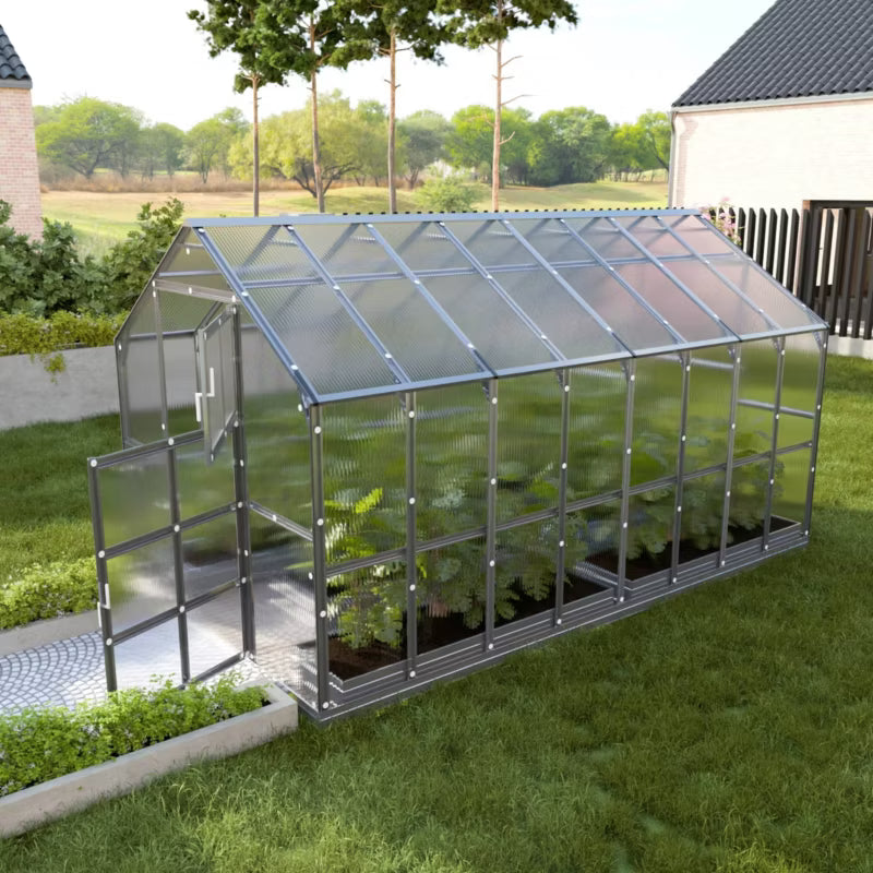 Drivhus 2,35x4,12 m Polycarbonat 6 mm 9,68 m²