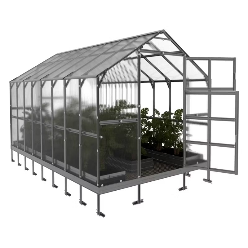 Drivhus 2,35x4,12 m Polycarbonat 6 mm 9,68 m²