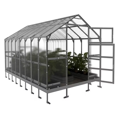 Drivhus 2,35x4,12 m Polycarbonat 6 mm 9,68 m²