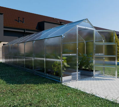 Drivhus 2,35x8 m 4 mm Polycarbonat 18,8 m²