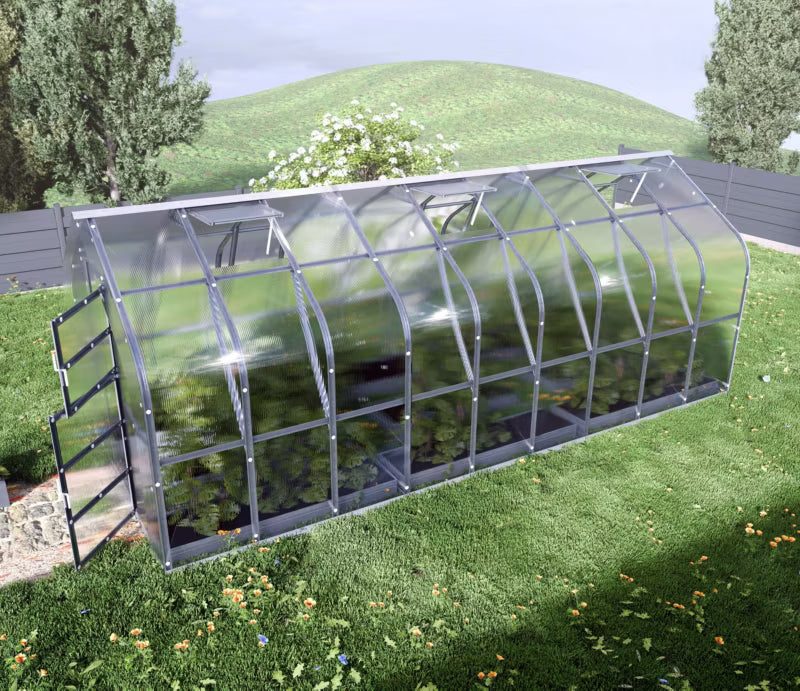 Drivhus 2,5x6 m 15 m² 6 mm Polycarbonat