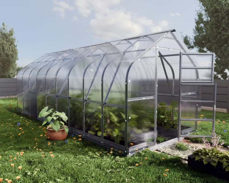 Drivhus 2,5x6 m 15 m² 6 mm Polycarbonat
