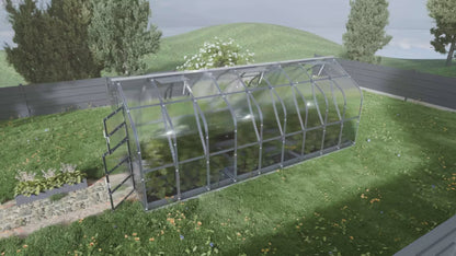 Drivhus 2,5x6 m 15 m² Polycarbonat 4 mm