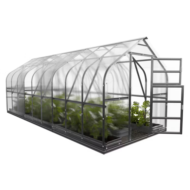 Drivhus 2,5x6 m 15 m² 6 mm Polycarbonat
