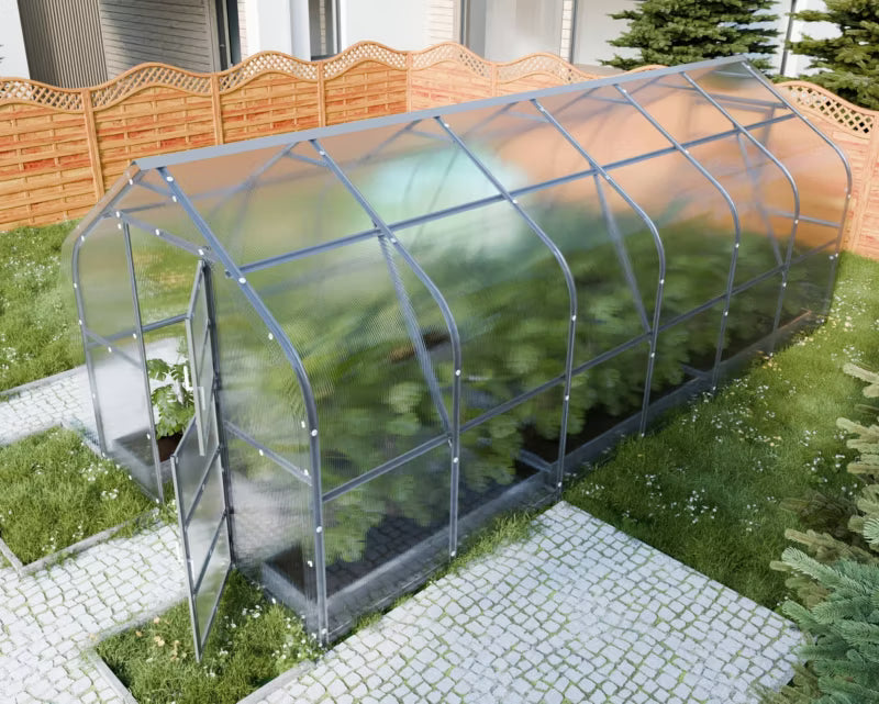 Drivhus 2,5x6 m 6 mm Polycarbonat 15 m²