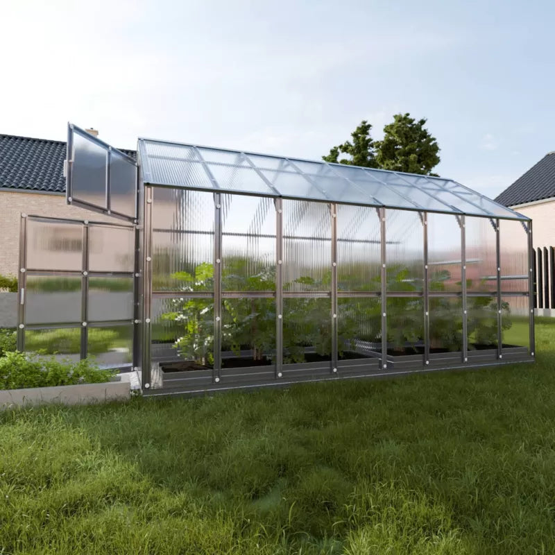 Drivhus 2,35x4,12 m 6 mm Polycarbonat 9,68 m²