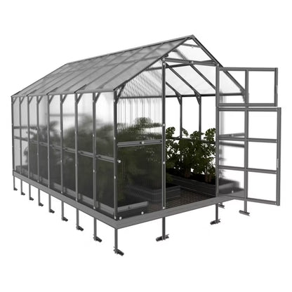 Drivhus 2,35x4,12 m 6 mm Polycarbonat 9,68 m²