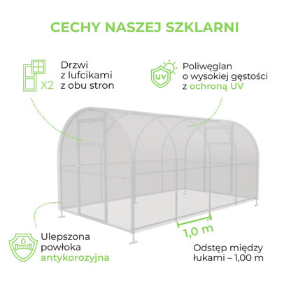 Drivhus 240x800 cm 19,2 m² Polycarbonat 6 mm