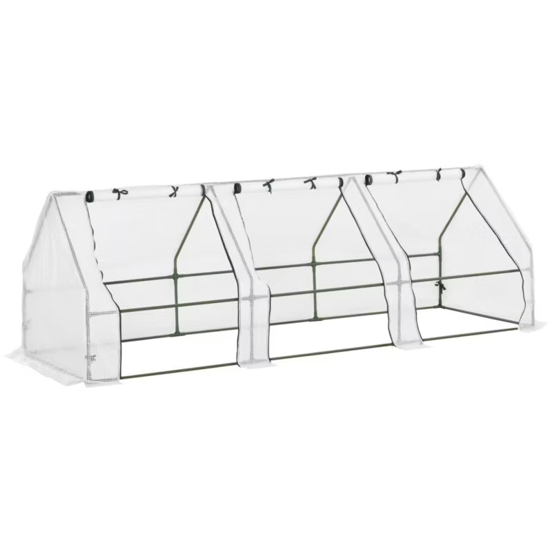 Drivhus 270x90x90 cm Stål Hvid