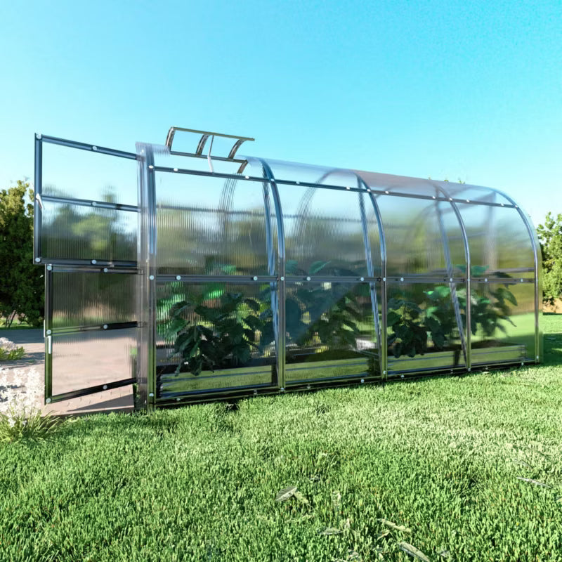 Drivhus 2x4 m 6 mm Polycarbonat Bueformet