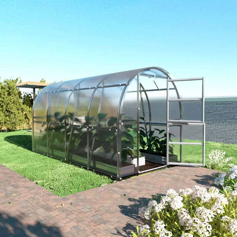Drivhus 2x4 m 8 m² med 4 mm Polycarbonat