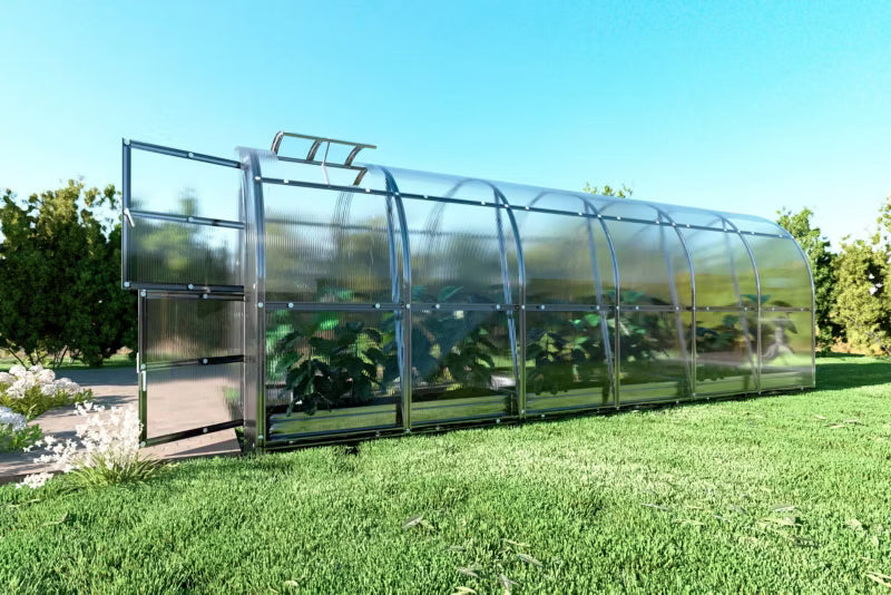 Drivhus 2x6 m 12 m² Galvaniseret Stål 4 mm Polikarbonat