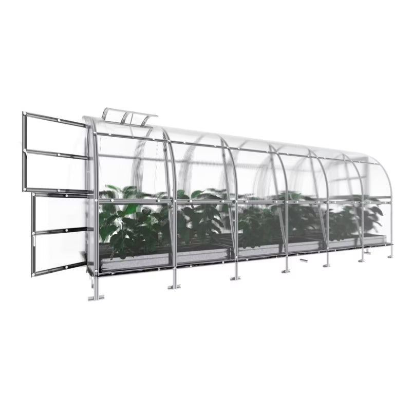 Drivhus 2x6 m 12 m² Galvaniseret Stål 4 mm Polikarbonat