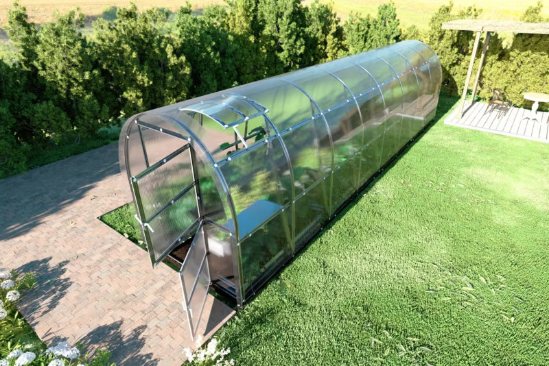 Drivhus 2x8 m 16 m² med 6 mm Polycarbonat