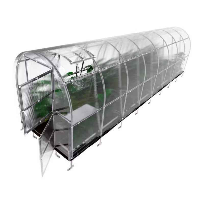 Drivhus 2x8 m 16 m² med 6 mm Polycarbonat