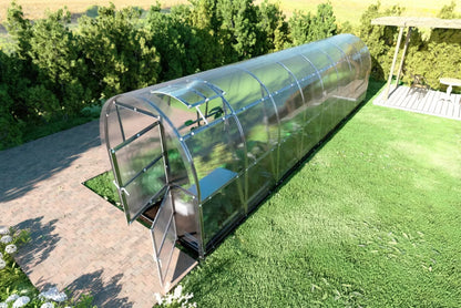 Drivhus 2x8 m 16 m² med 6 mm Polycarbonat