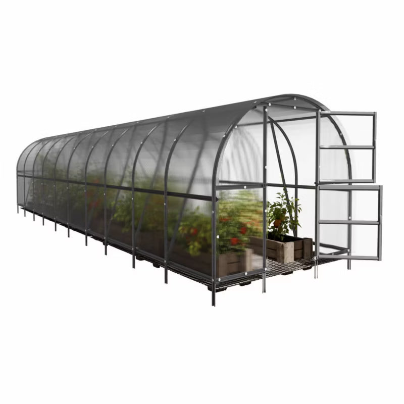 Drivhus 3x12 m Bueformet 4 mm Polycarbonat