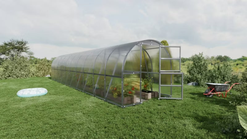 Drivhus 3x12 m Bueformet 4 mm Polycarbonat