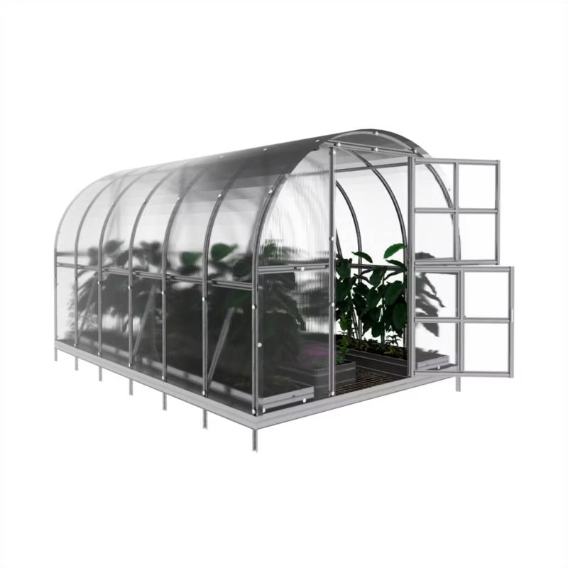Drivhus 3x4 m Bue 6 mm Polycarbonat 12 m²