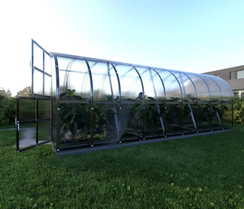 Drivhus 3x6 m 18 m² Galvaniseret Stål med 6 mm Polycarbonat