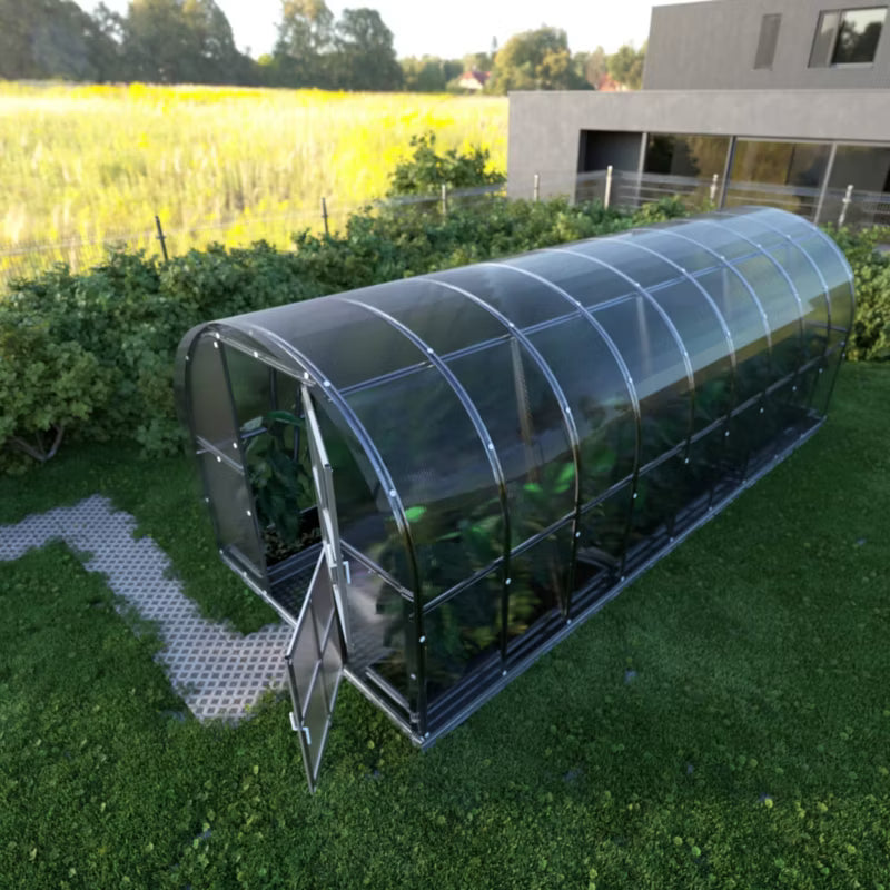 Drivhus 3x6 m 18 m² Galvaniseret Stål med 6 mm Polycarbonat