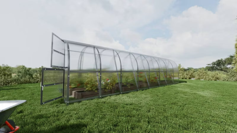 Drivhus 3x8 m 24 m² 6 mm Polycarbonat