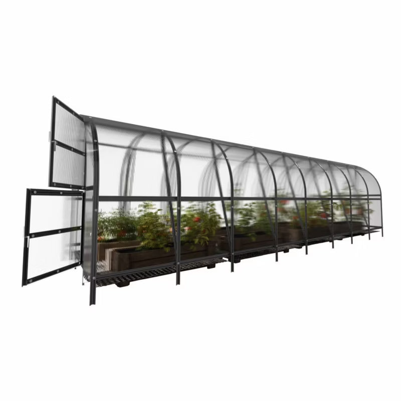 Drivhus 3x8 m 24 m² 6 mm Polycarbonat