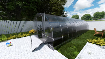 Drivhus 3x8 m 24 m² med 4 mm Polycarbonat