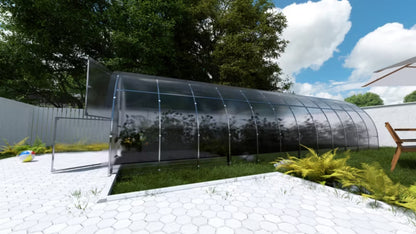 Drivhus 3x8 m 24 m² med 4 mm Polycarbonat