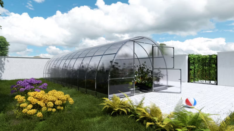 Drivhus 3x8 m 24 m² med 4 mm Polycarbonat