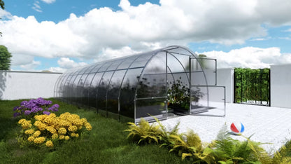 Drivhus 3x8 m 24 m² med 4 mm Polycarbonat