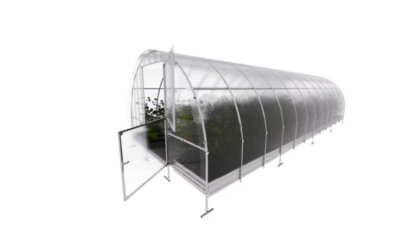 Drivhus 3x8 m 24 m² med 4 mm Polycarbonat