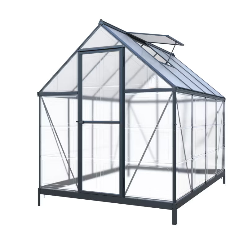 Drivhus Crystal 4,4 m² Transparent Aluminium