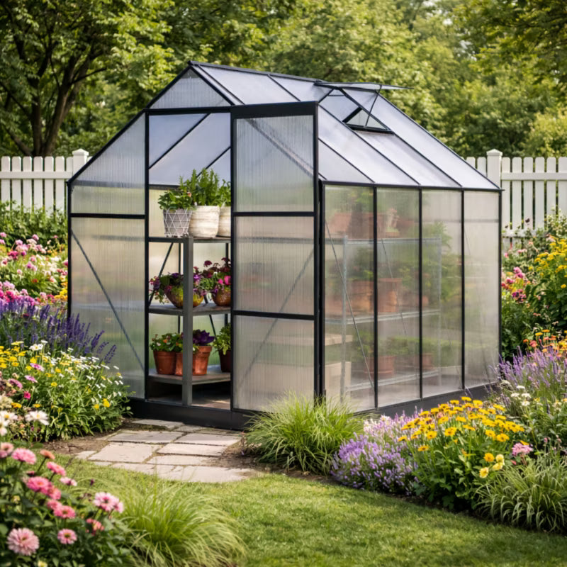 Drivhus Crystal 4,4 m² Transparent Aluminium
