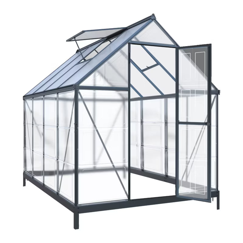 Drivhus Crystal 4,4 m² Transparent Aluminium