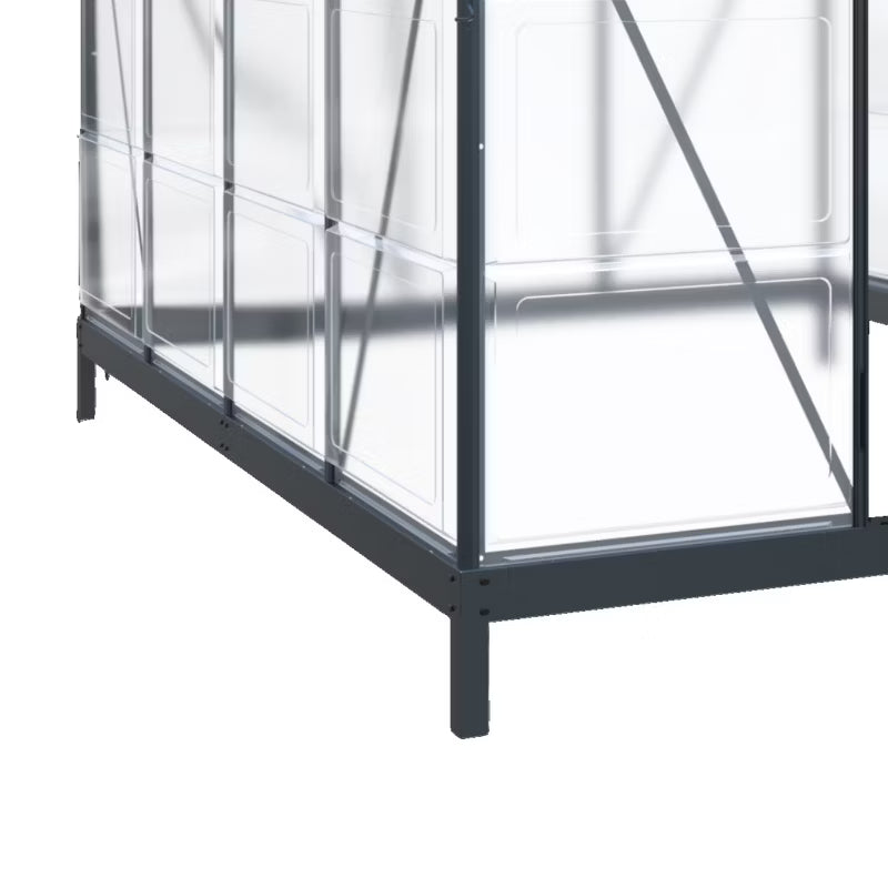 Drivhus Crystal 4,4 m² Transparent Aluminium
