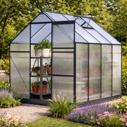 Drivhus Crystal 4,4 m² Transparent Aluminium