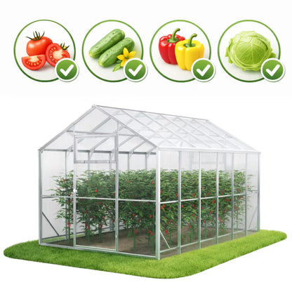 Drivhus Domek 250x400x230 cm 6 mm Polikarbonat 10 m²