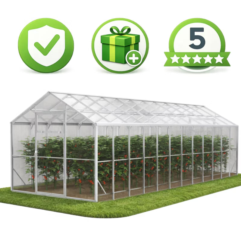 Drivhus DOMEK 250x800x230 cm Polycarbonat 20 m²