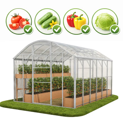 Drivhus DOMEK PLUS 3x4 m 6 mm Polycarbonat 12 m²
