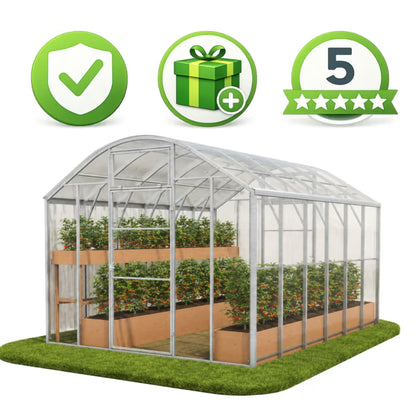Drivhus DOMEK PLUS 3x4 m 6 mm Polycarbonat 12 m²