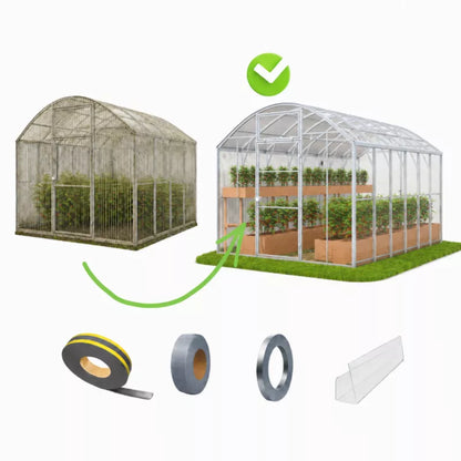 Drivhus Domek Plus 3x6 m Polycarbonat 6 mm Transparent