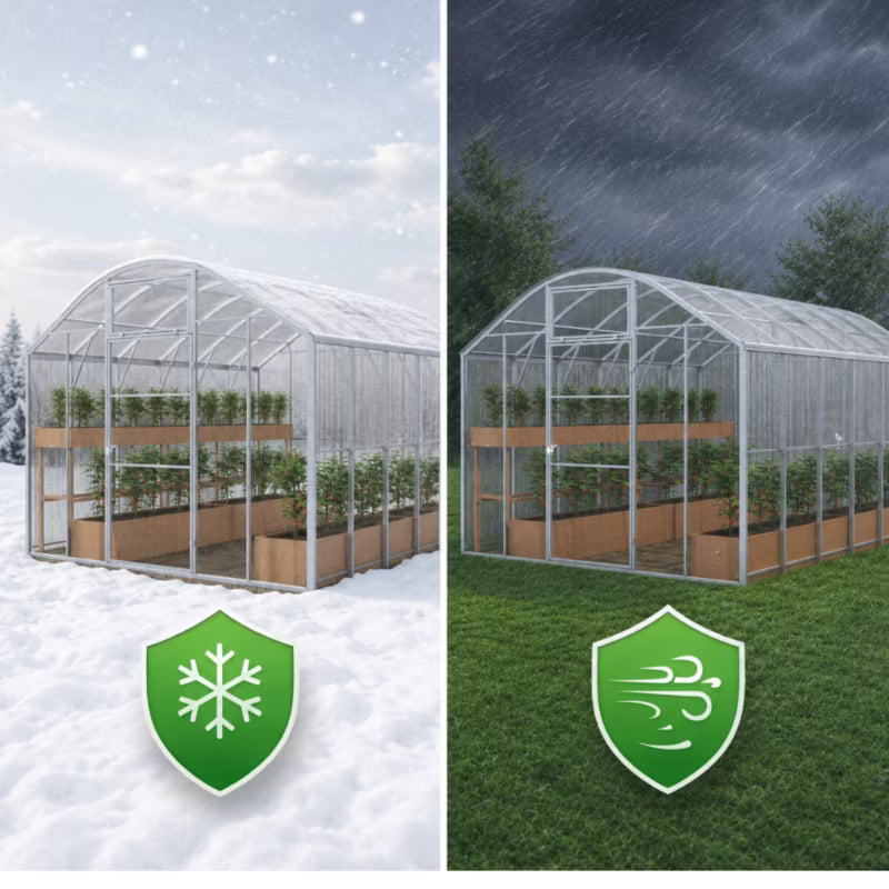 Drivhus Domek Plus 3x6 m Polycarbonat 6 mm Transparent