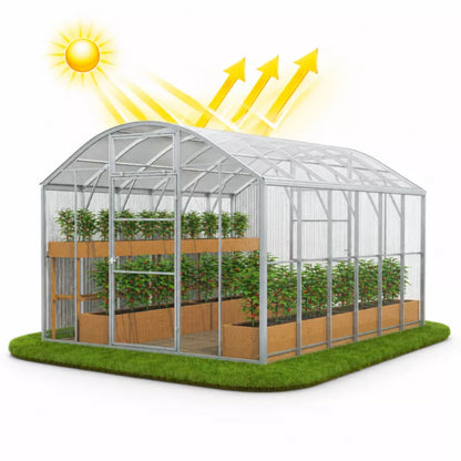 Drivhus Domek Plus 3x6 m Polycarbonat 6 mm Transparent