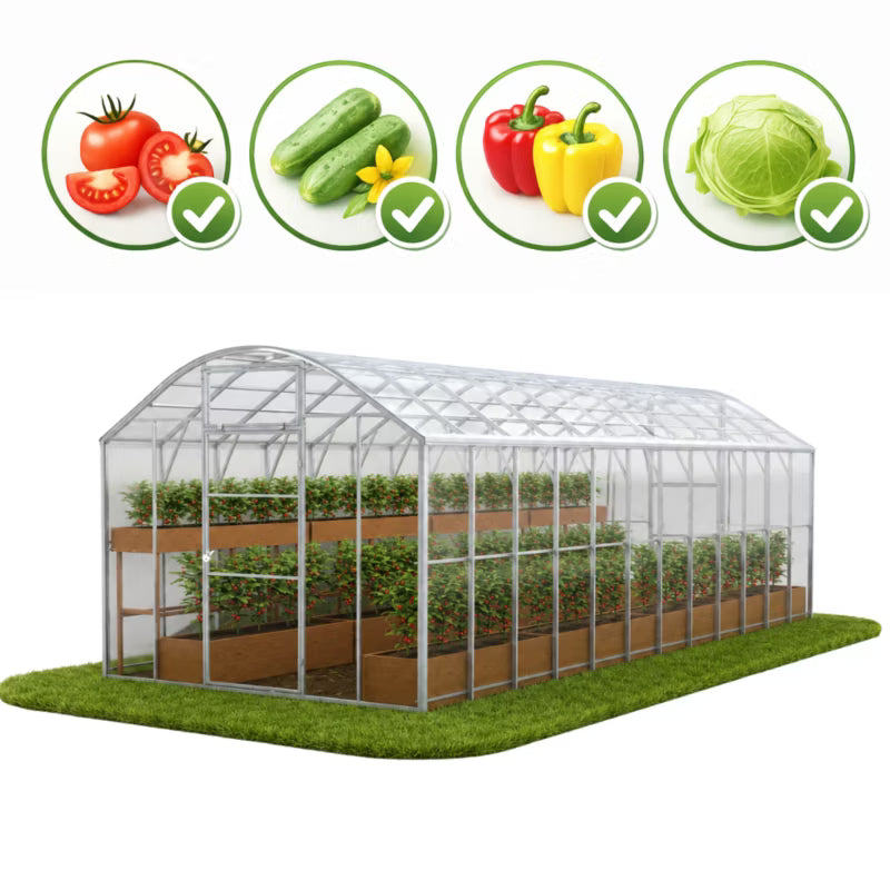 Drivhus DOMEK PLUS 3x8 m Polycarbonat 5 mm 24 m²